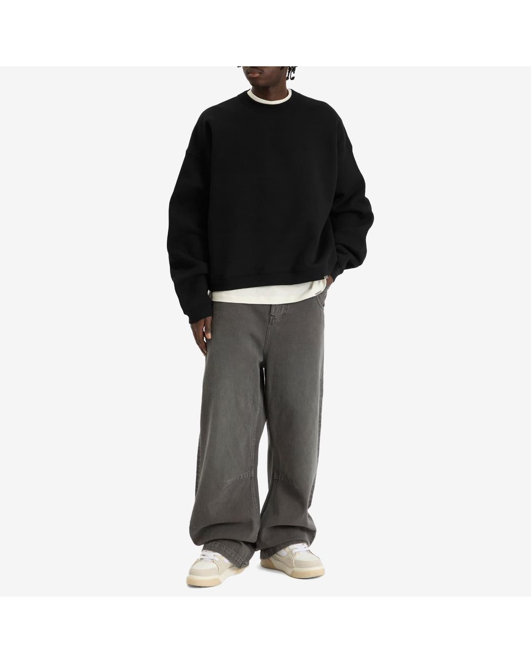 Represent Black Initial Boxy Sweater Sweatshirt for men
