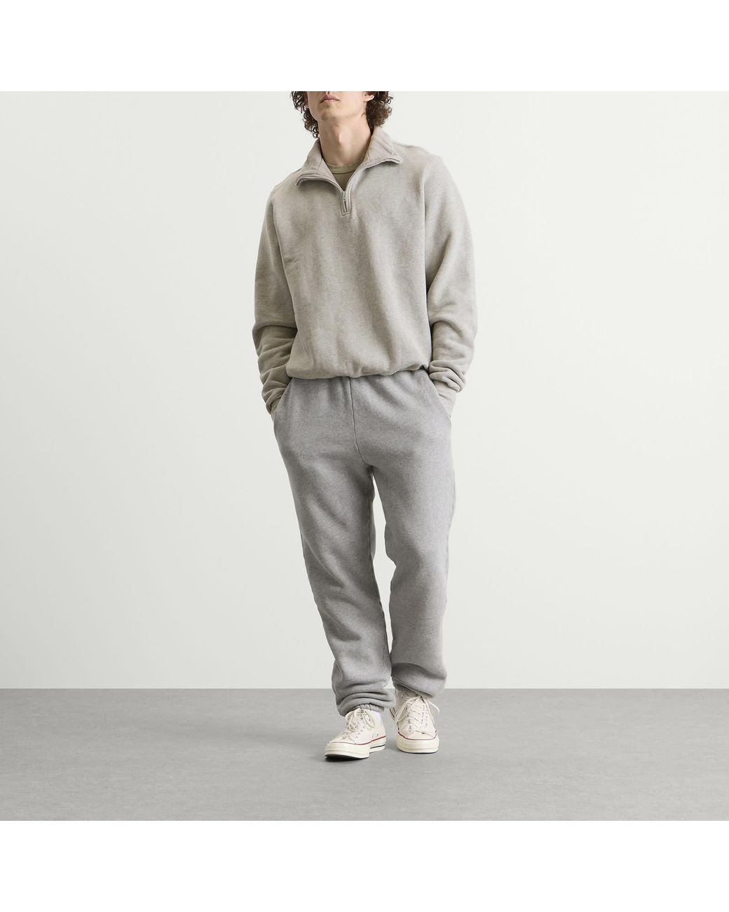 Les Tien Gray Heavyweight Half Zip Yacht Pullover for men