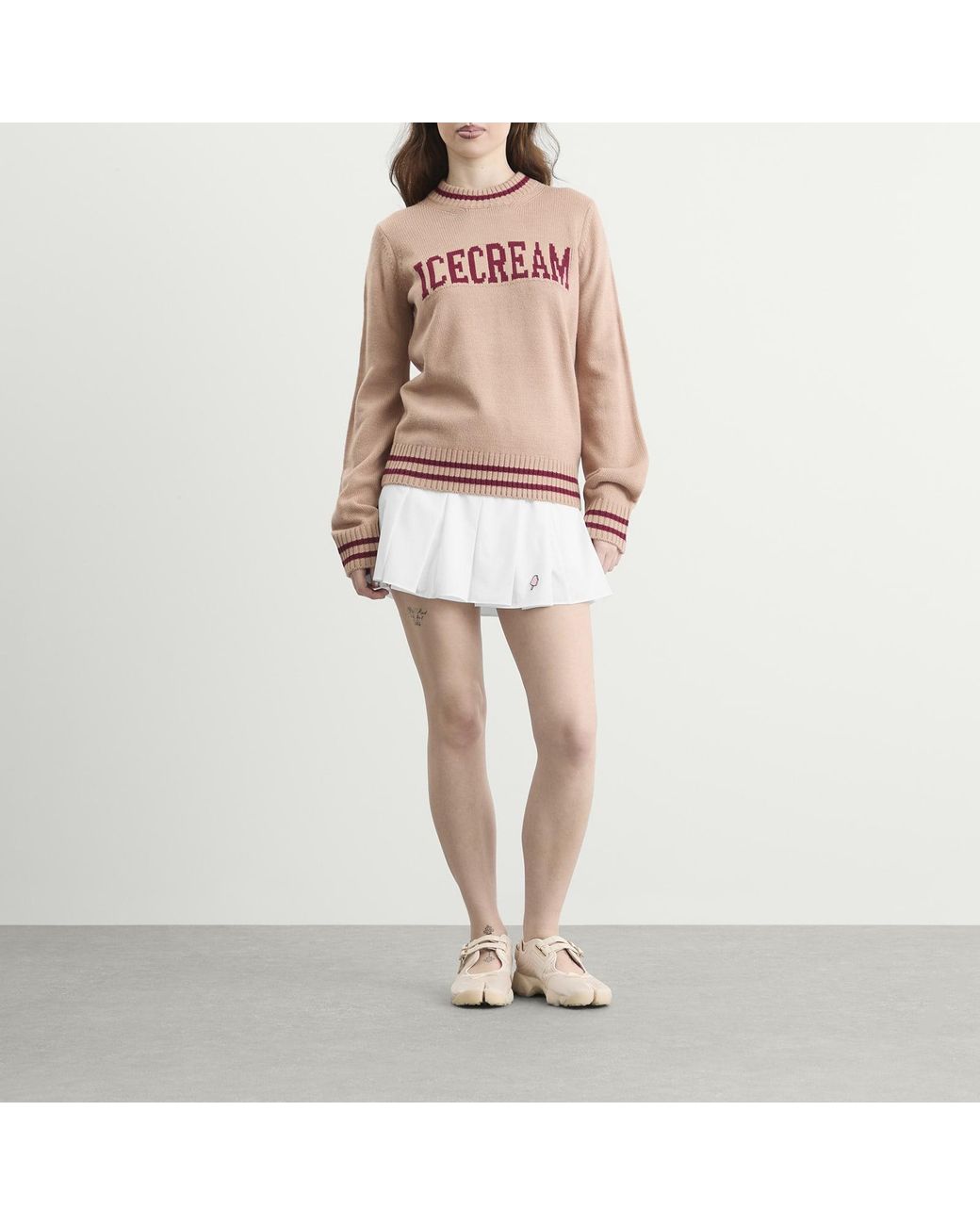 ICECREAM White Soft Serve Pleated Skirt