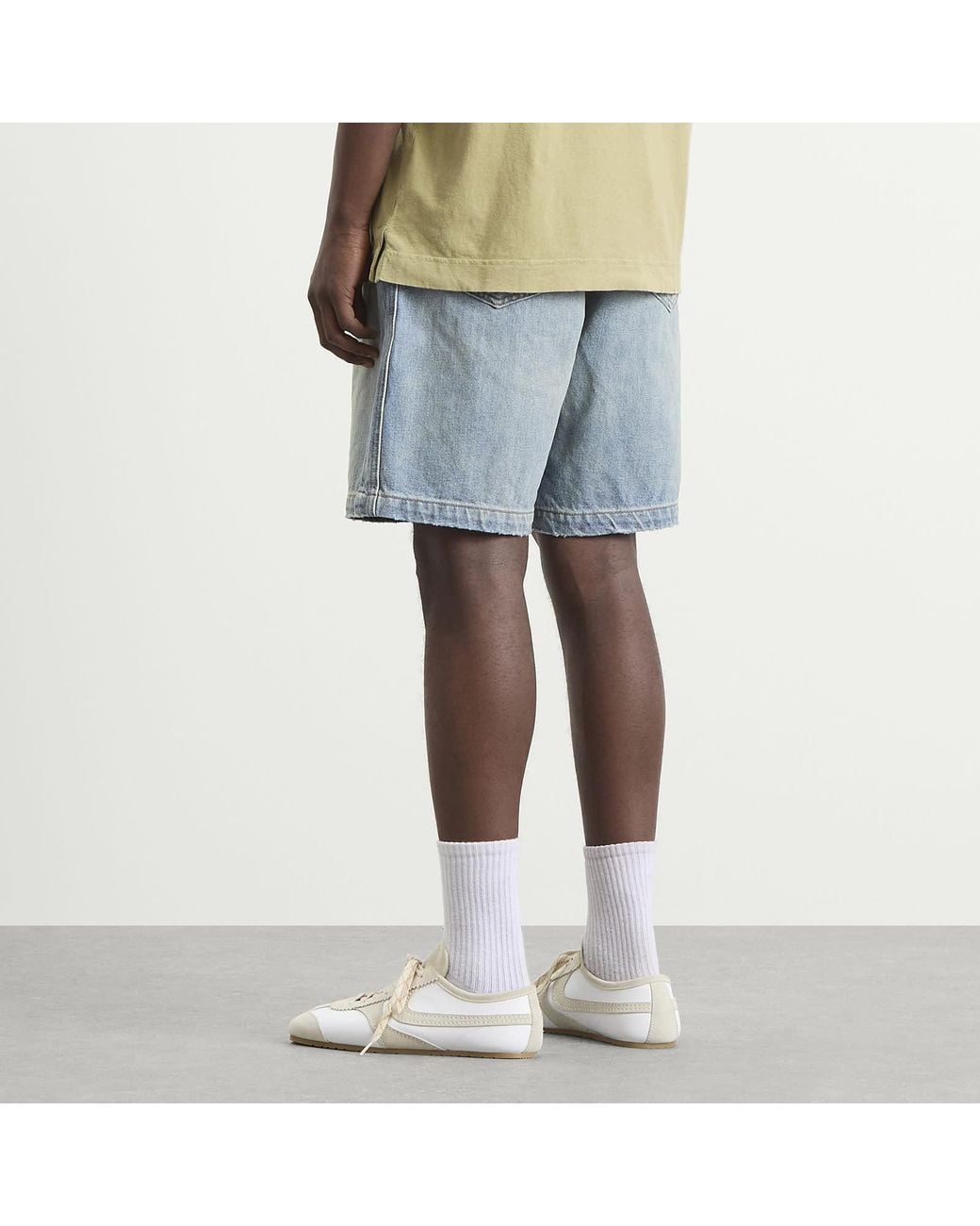 Rhude Blue Boxy Traxedo Denim Shorts for men