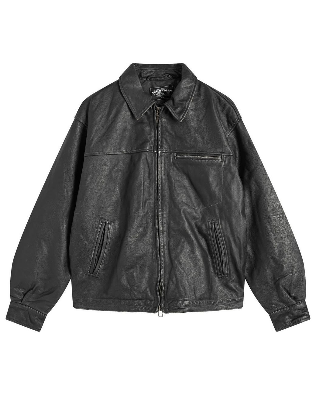 FRIZMWORKS Destroyed Cowhide Leather Jacket in Gray for Men | Lyst