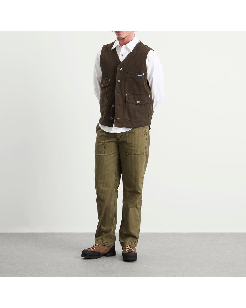 Dubbleware Black Bradford Multi Pocket Field Vest Jacket for men