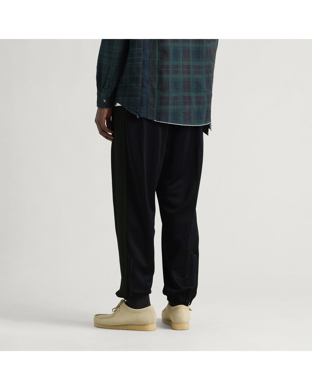 Needles Blue Poly Smooth Zipped Track Pants for men