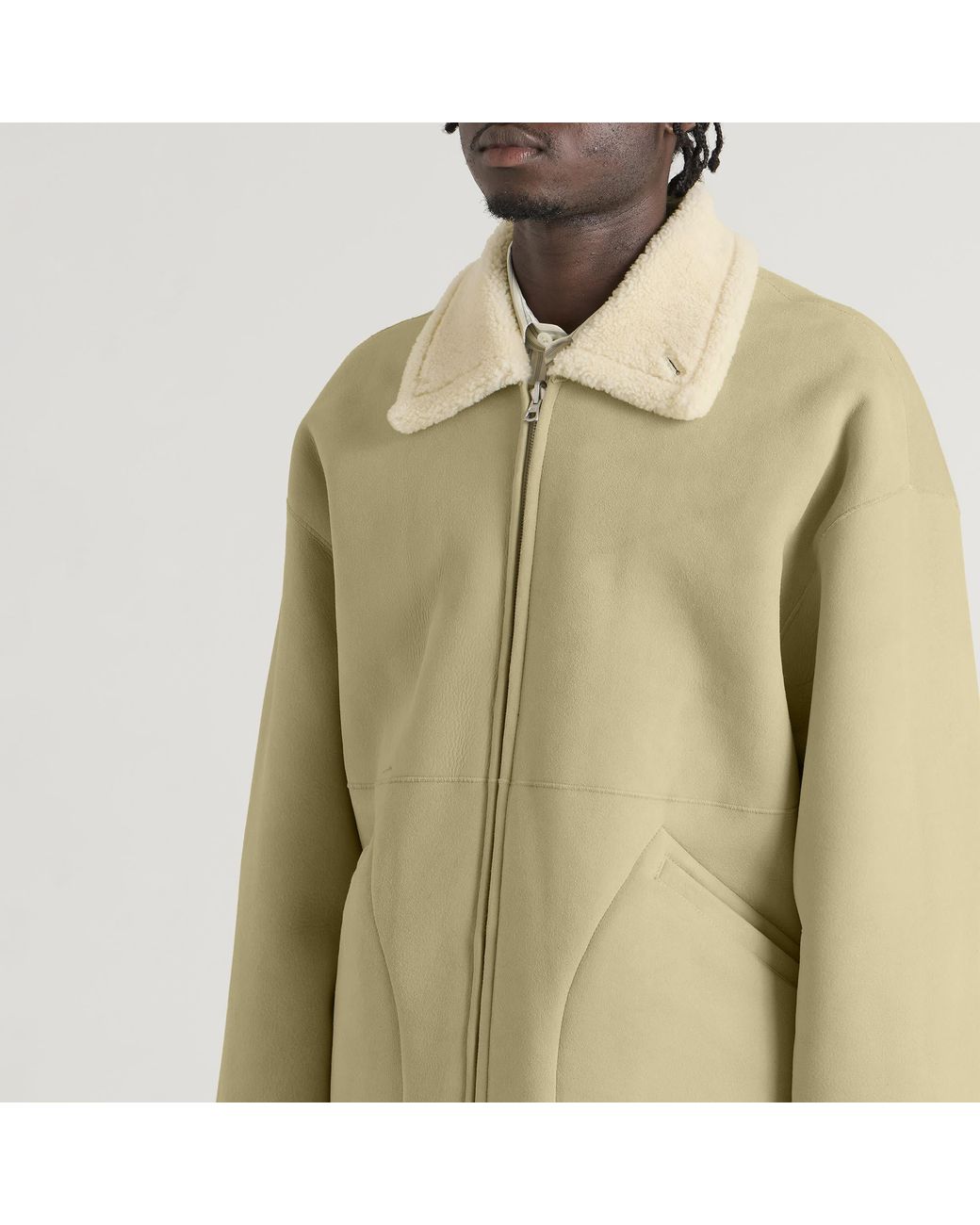 Auralee Natural Shearling Zip Blouson for men