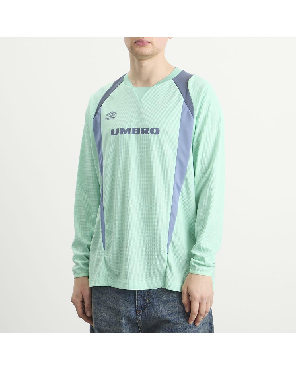 Umbro Green Panelled Long Sleeve Jersey for men