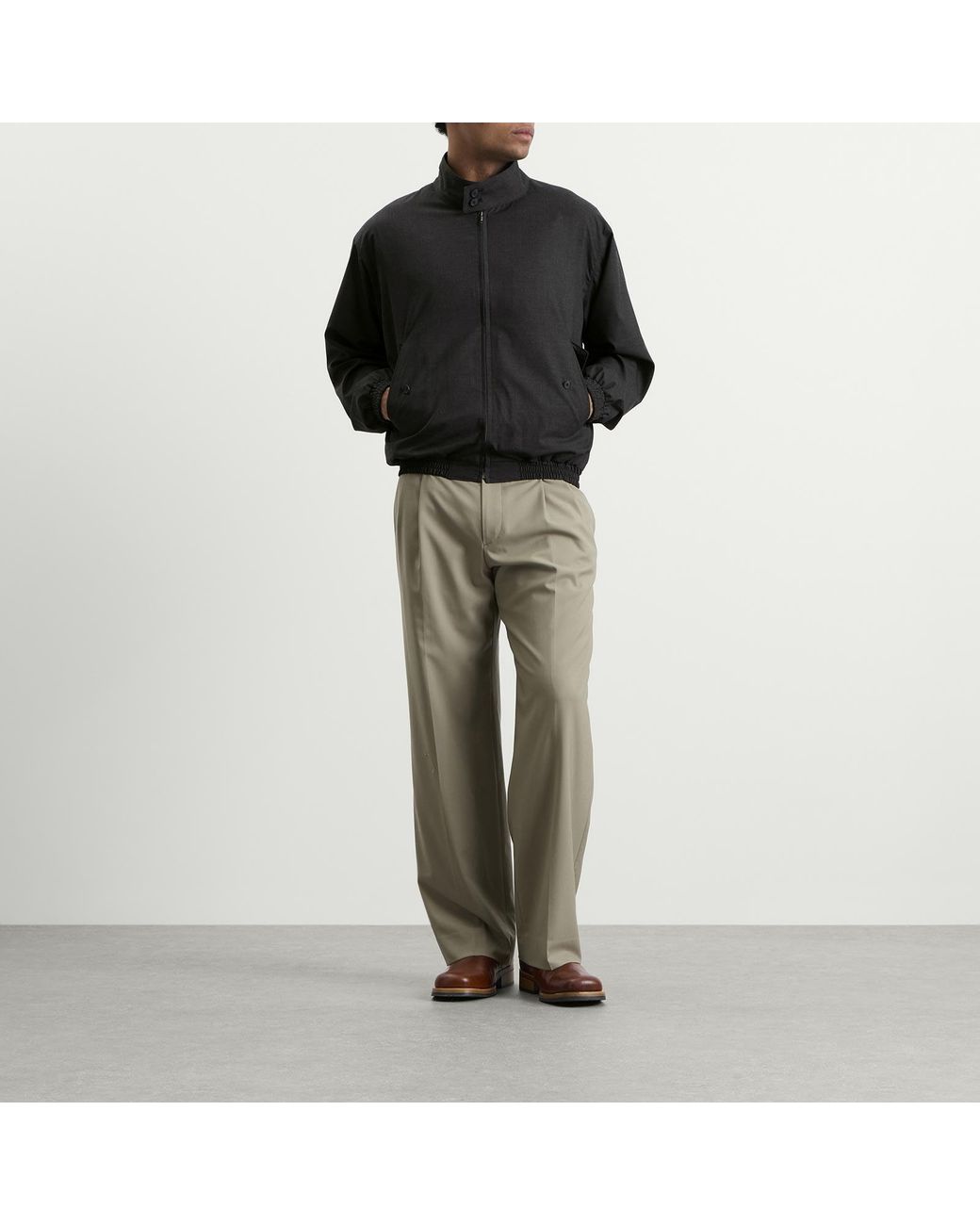 Auralee Black Tropical Wool Zip Blouson for men