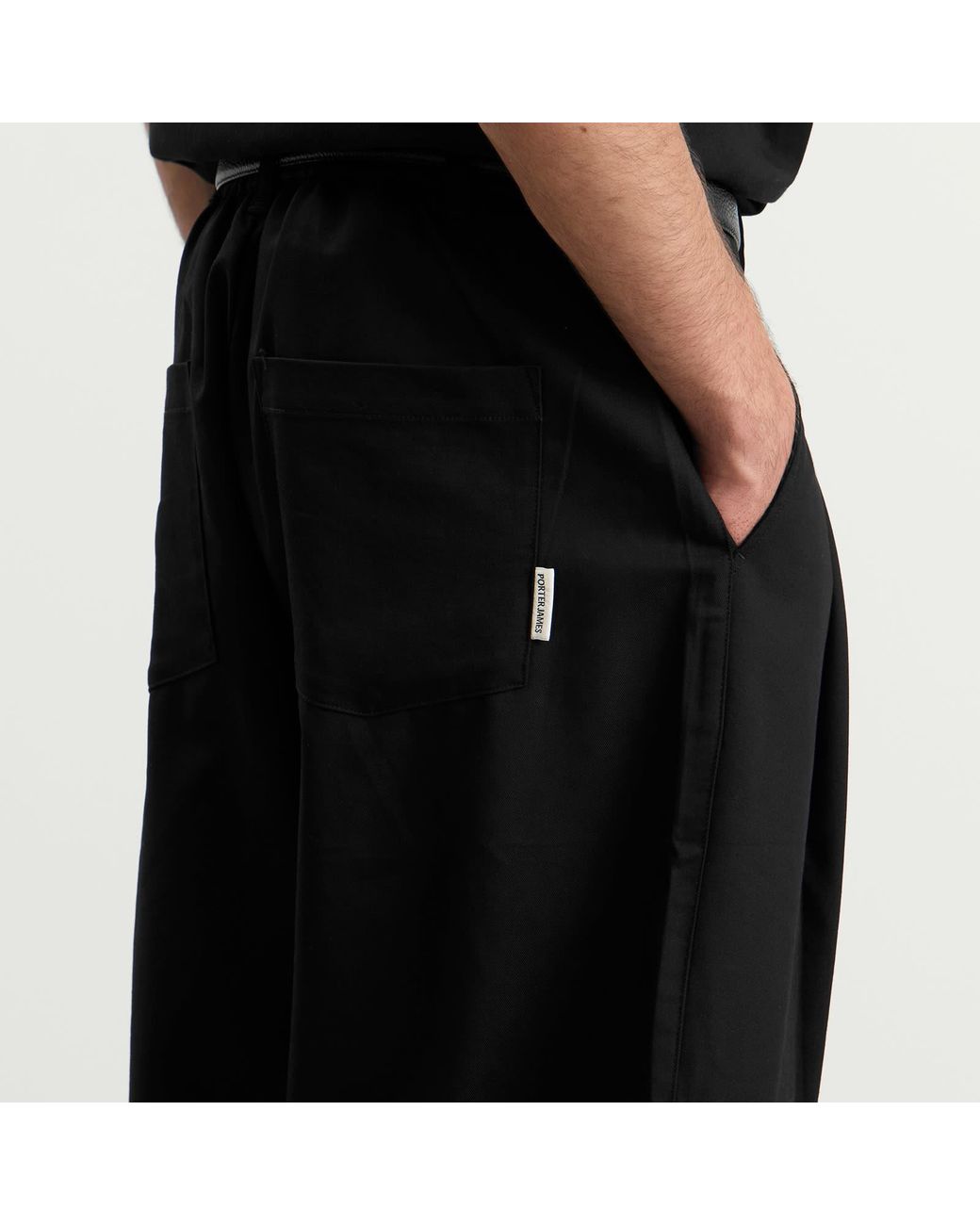 Porter James Black Double Pleated Shorts for men