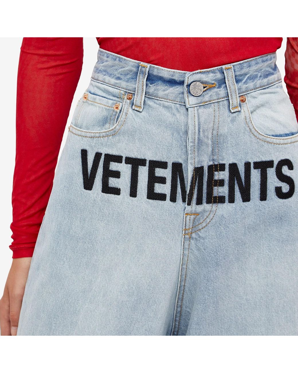 VETEMENTS LOGO BAGGY JEANS ロゴ刺繍 バギージーンズ VETEMENTS LOGO BAGGY JEANS ロゴ刺繍 バギージーンズ