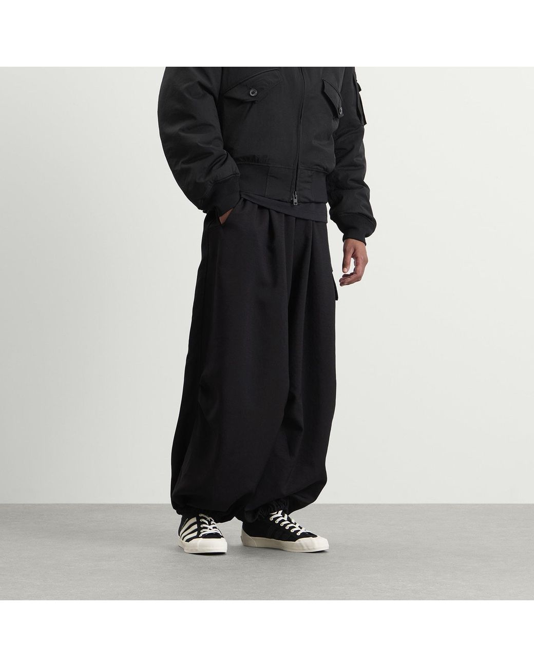 Y-3 Black Sport Uniform Wide Cargo Pants for men