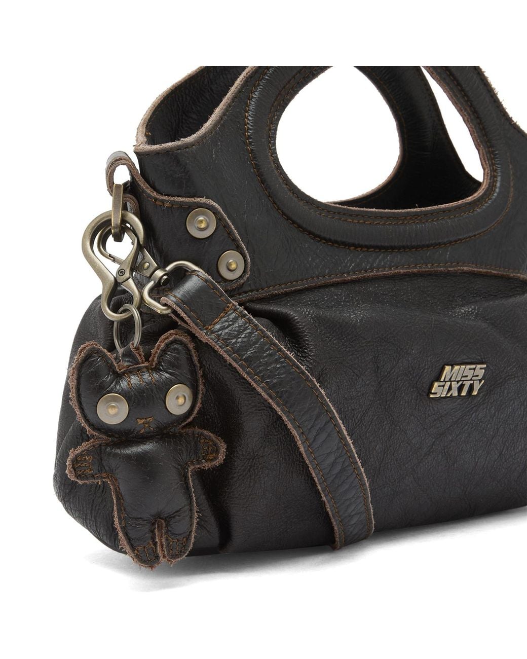 Miss Sixty Black Knwls X Baguette Shoulder Bag