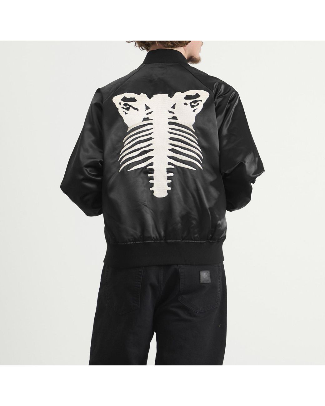 A Bathing Ape Black Skeleton Logo Souvenir Jacket for men