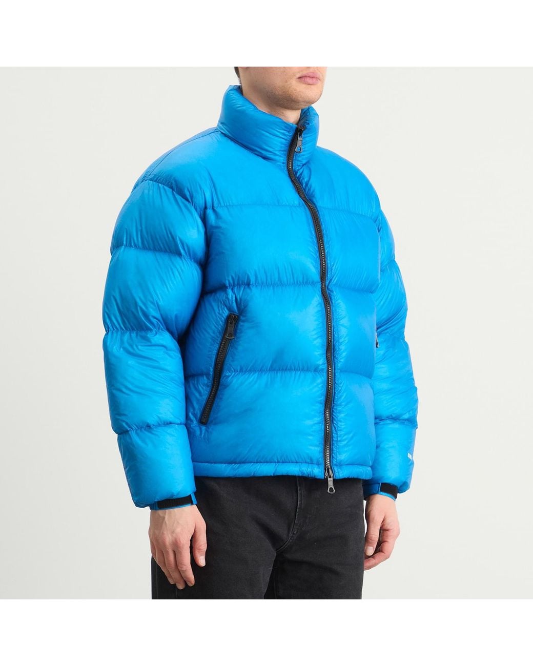 MKI Miyuki-Zoku Blue Translucent Funnel Neck Bubble Jacket Presented By End for men