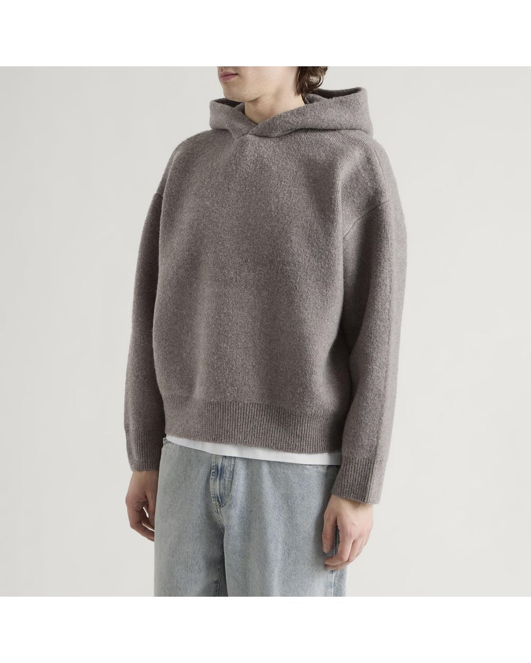 MKI Miyuki-Zoku Gray Double Knit Hoody for men