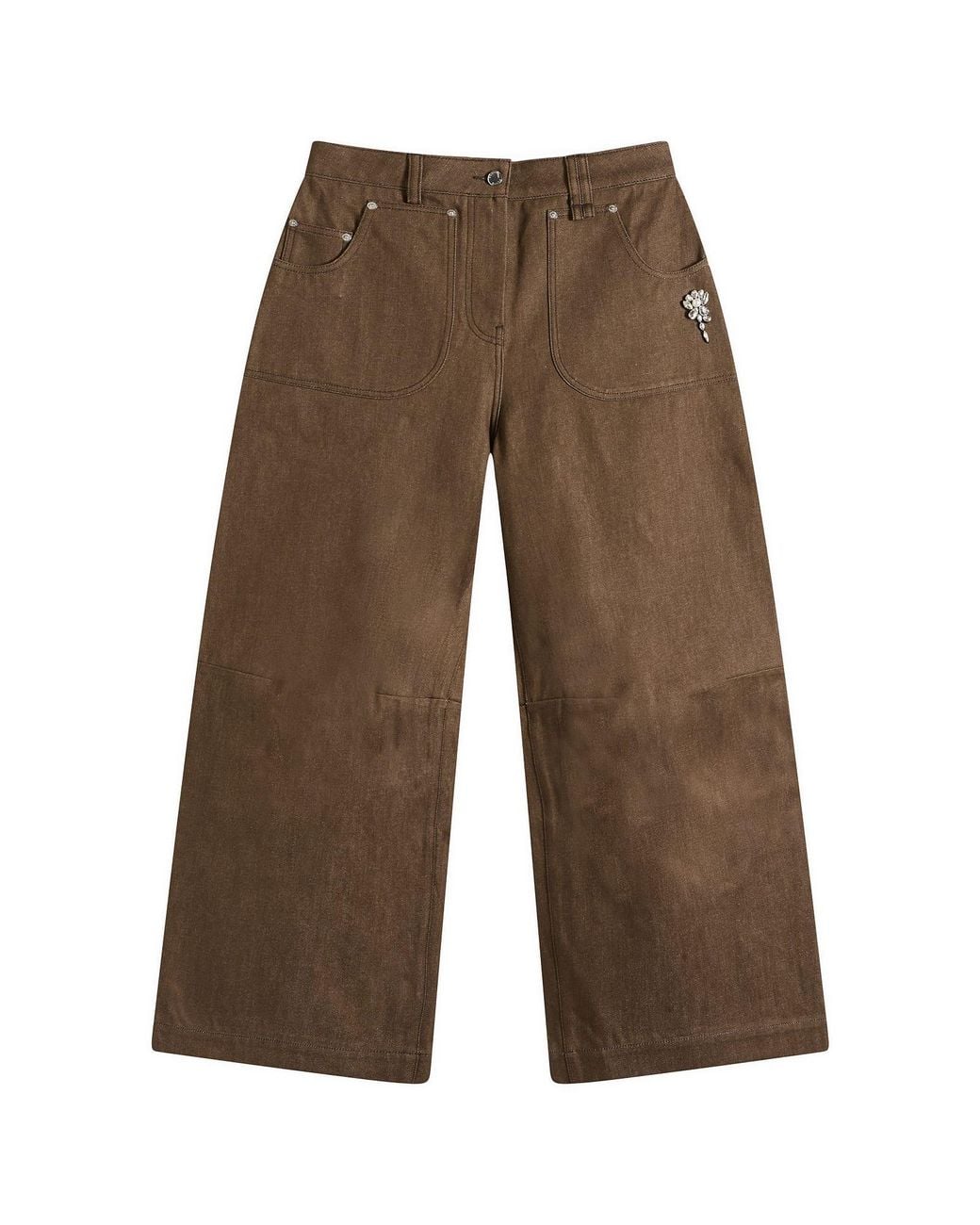 Simone Rocha Brown Wide Leg Utility Curve Jeans