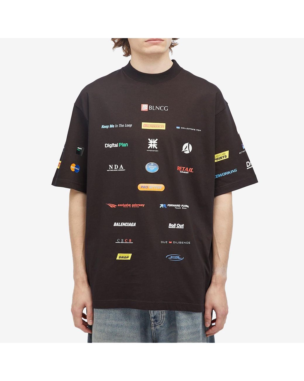 【送料関税込】Balenciaga Business Tee Balenciaga Men's Business T-Shirt in Washed Black Balenciaga