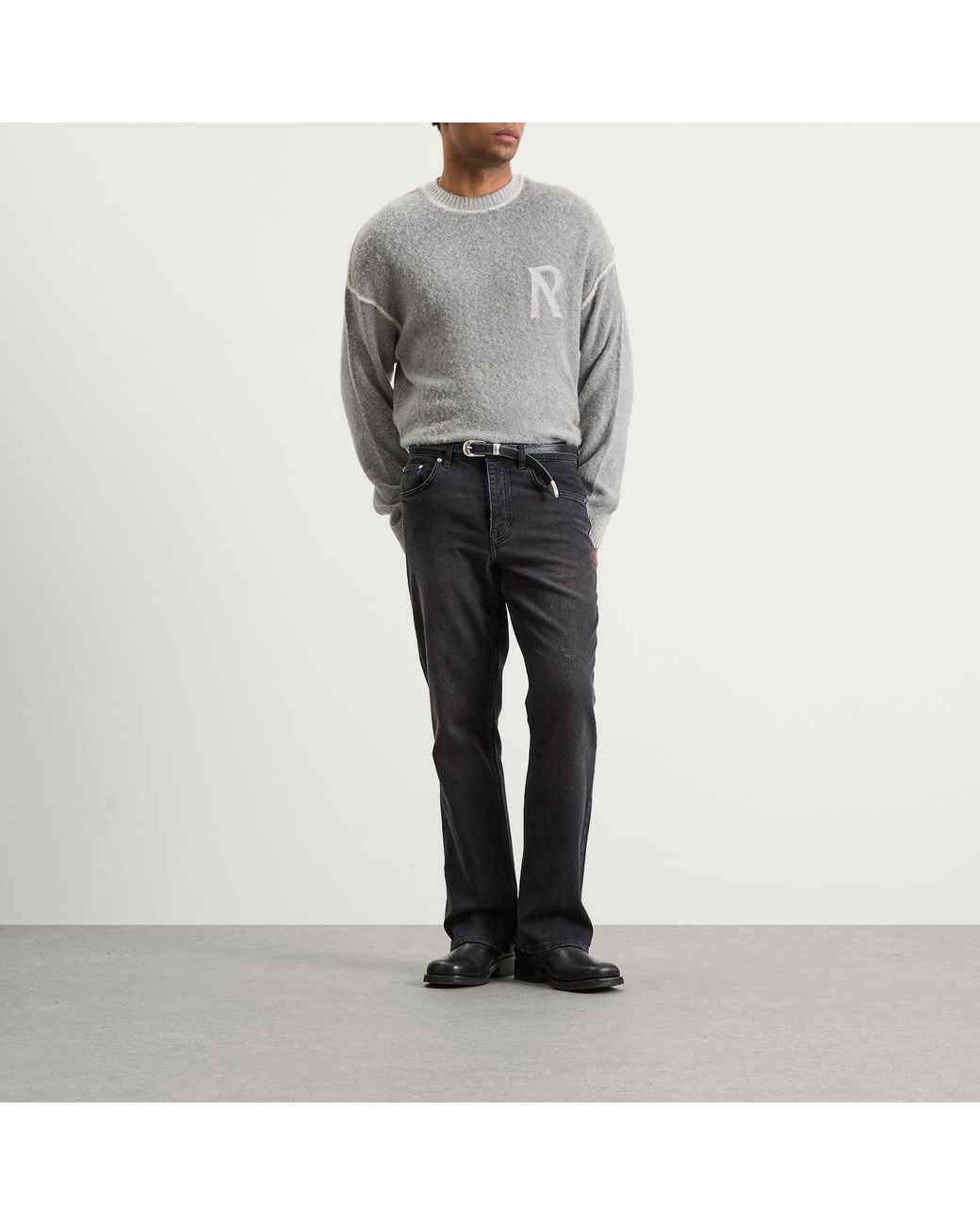 Represent Gray Lightweight Alpaca Knit Jumper for men
