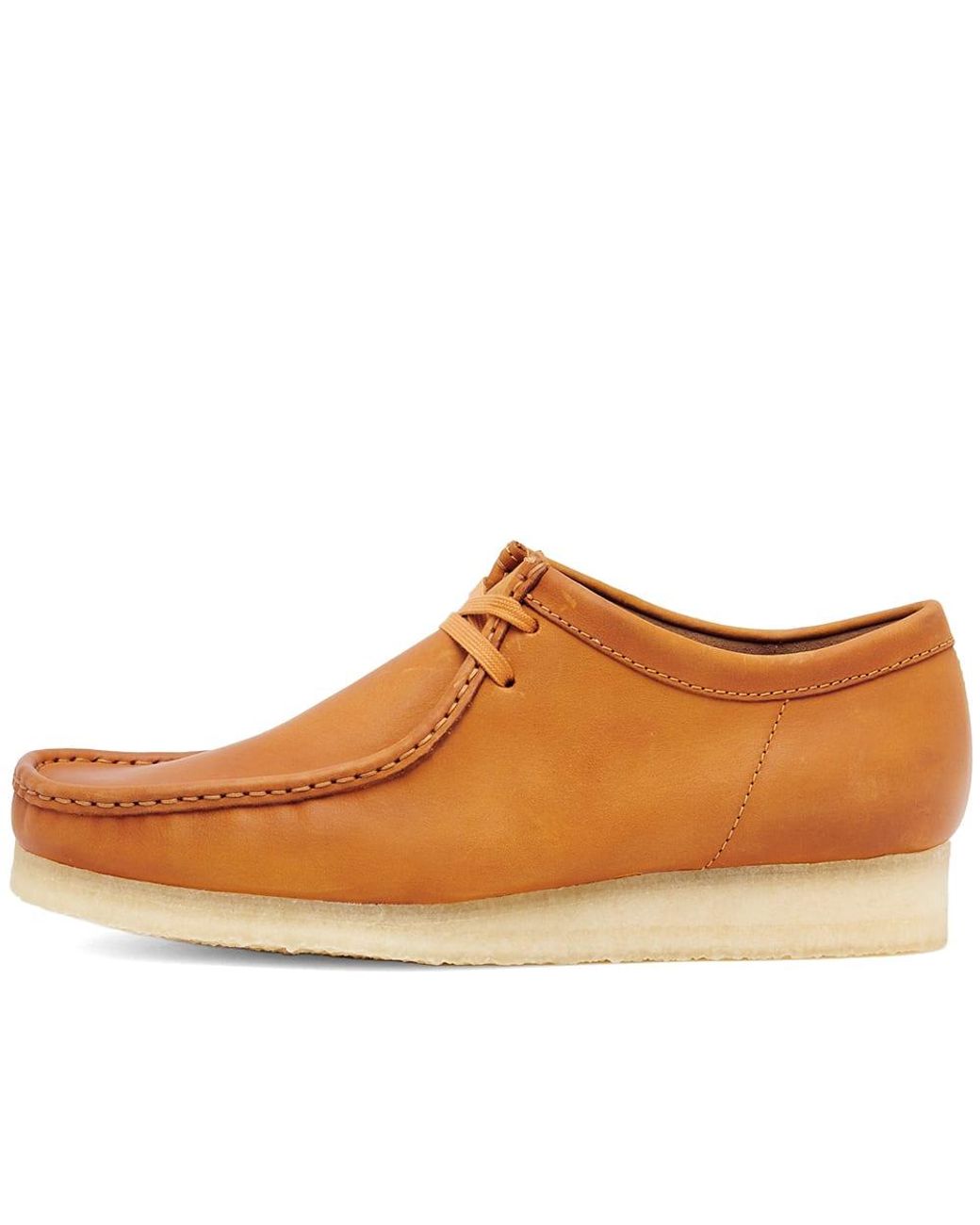 Clarks Wallabee Tan Waxy Leather in Brown for Men | Lyst