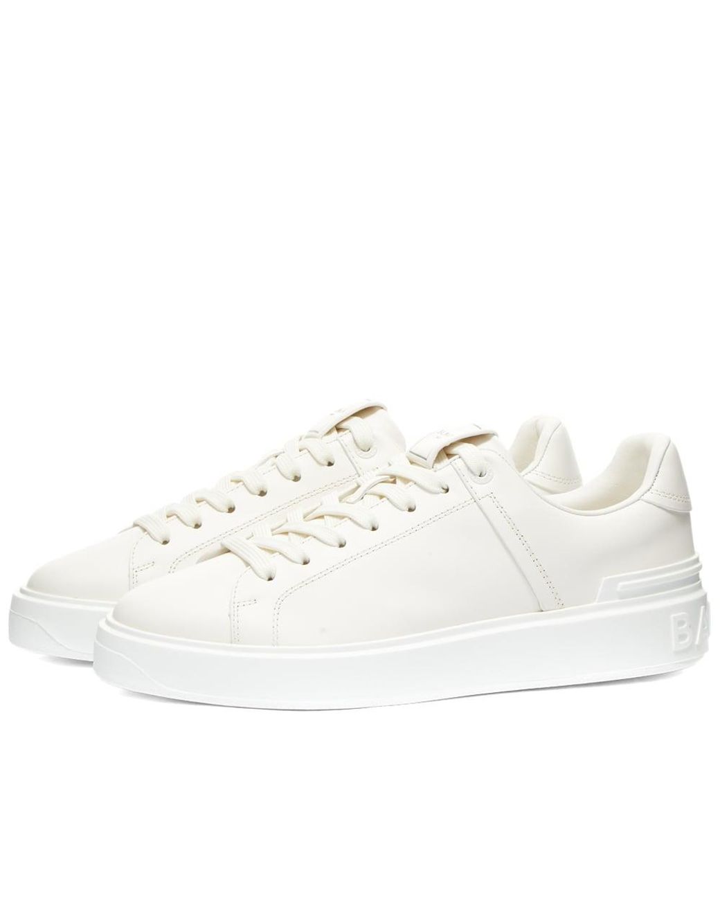 Balmain Leather B Court Calfskin Sneakers in White | Lyst