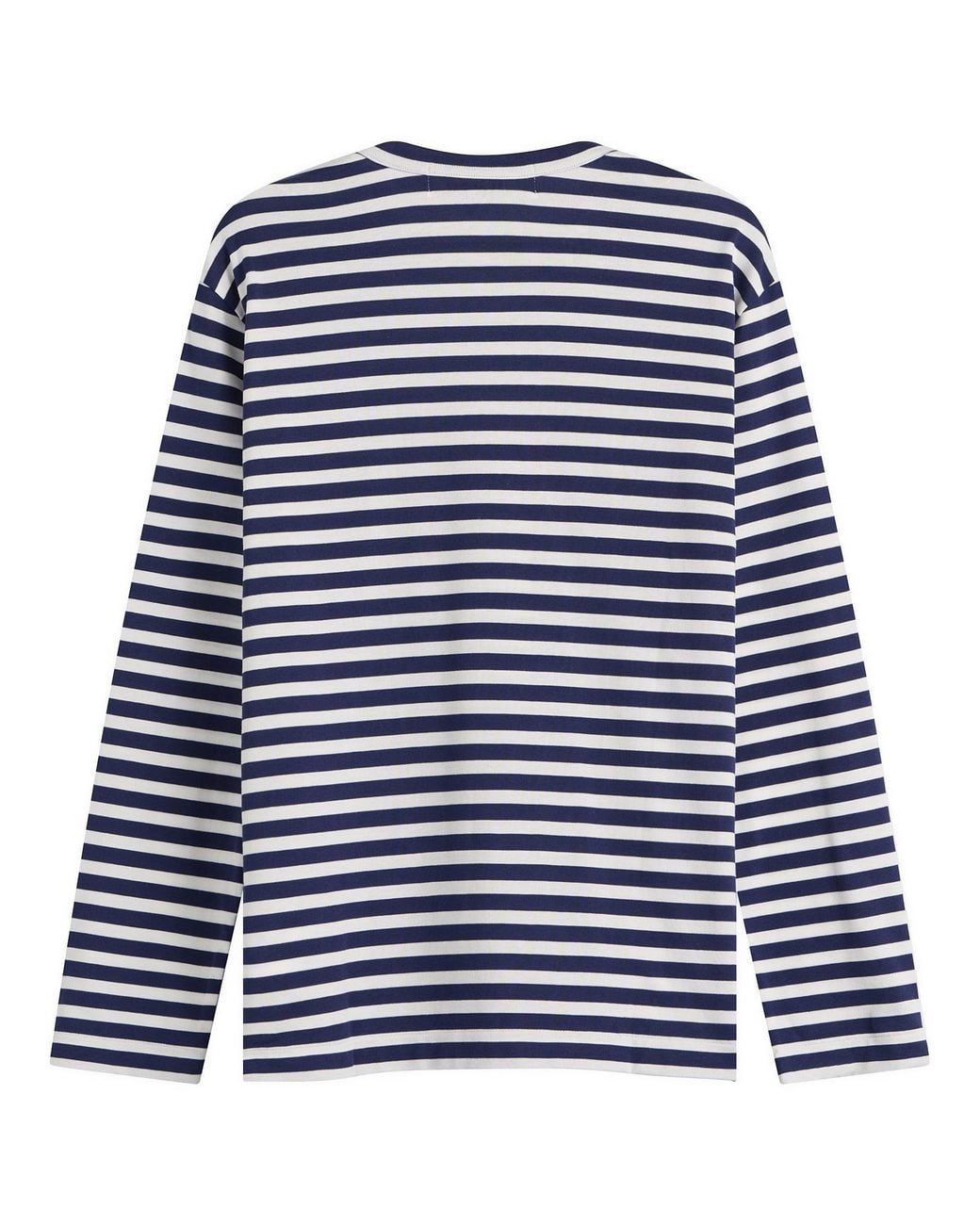 COMME DES GARÇONS PLAY Blue Stripe Heart Emblem Long Sleeve T
