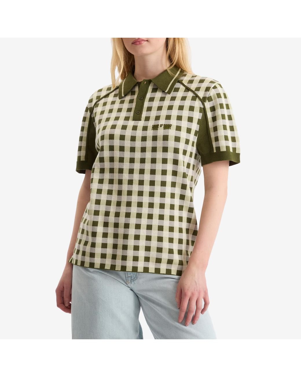 House Of Sunny Green Putting Polo Short Sleeve Top
