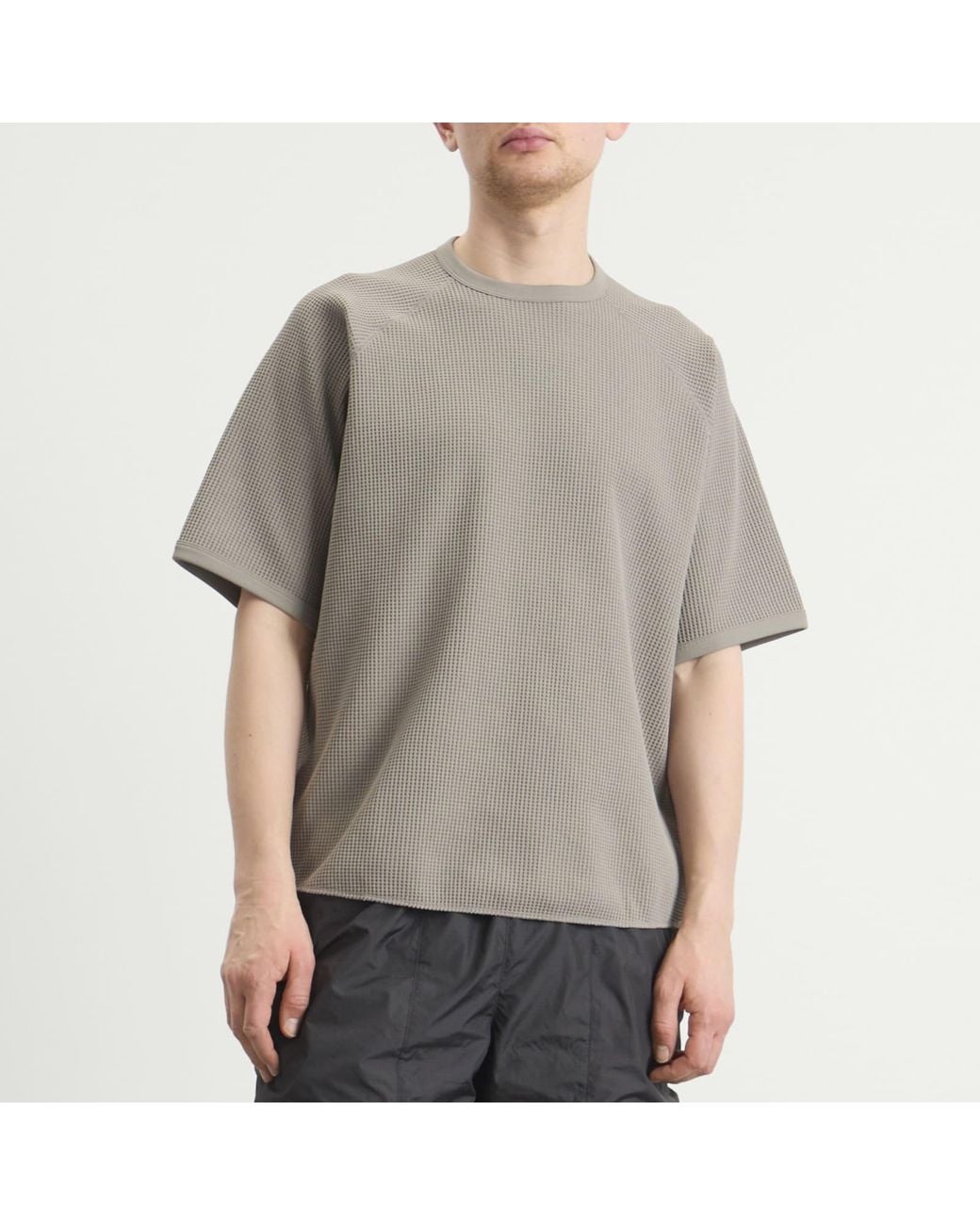 Goldwin Gray Waffle Light T-Shirt for men