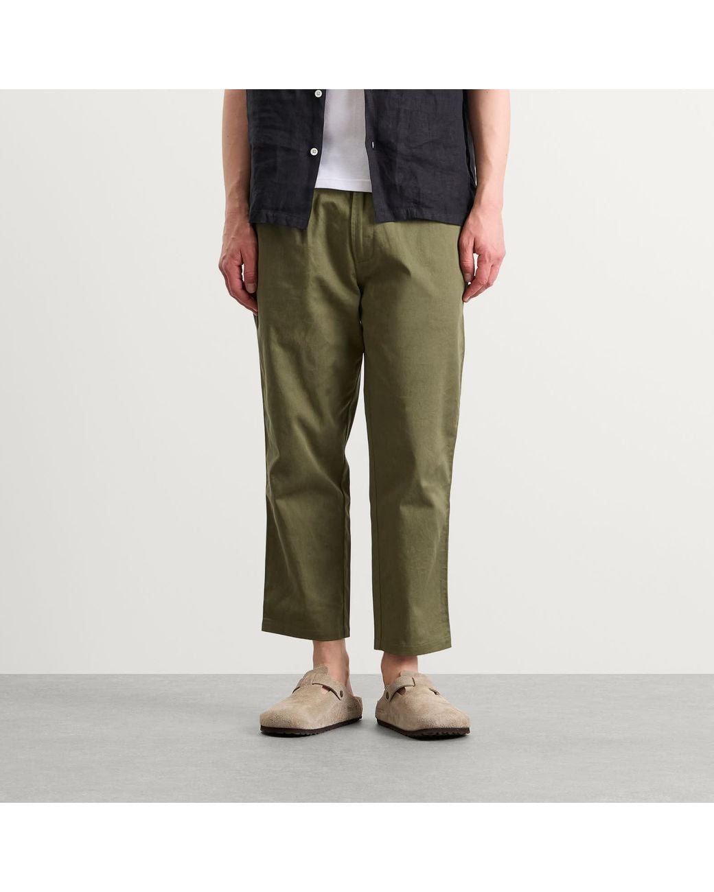 Universal Works Green Twill Hi Water Trouser for men