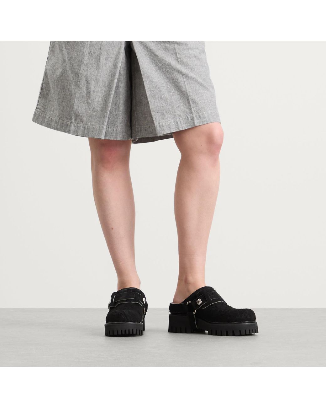 Toga Black Suede Chunky Shoes