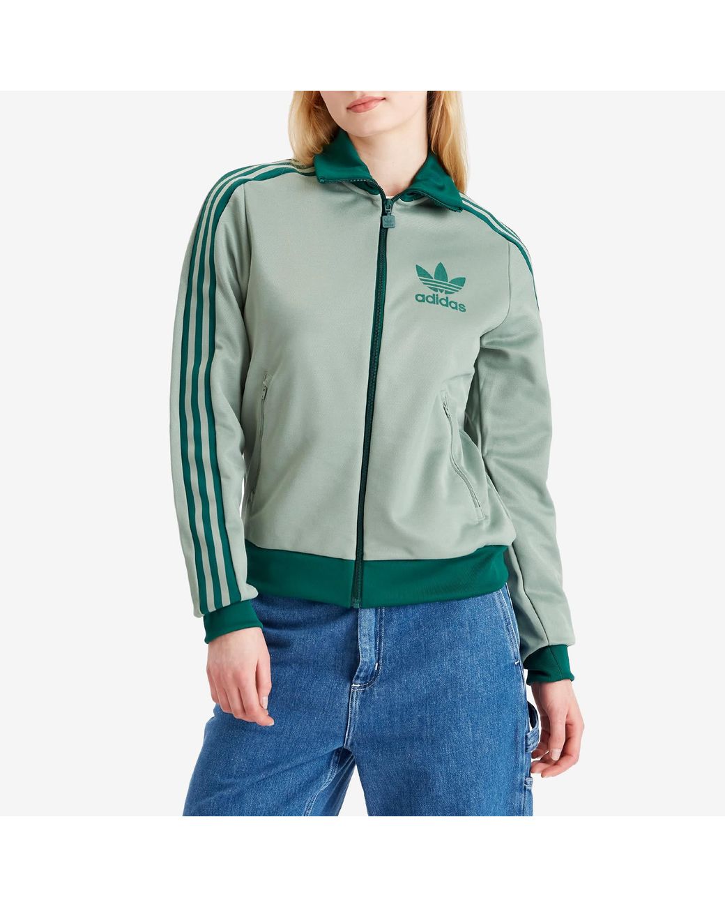adidas 常田大希着用 BECKENBAUER SHADOWGREEN M Adidas - Beckenbauer Track Top in Mineral Green - IY2221