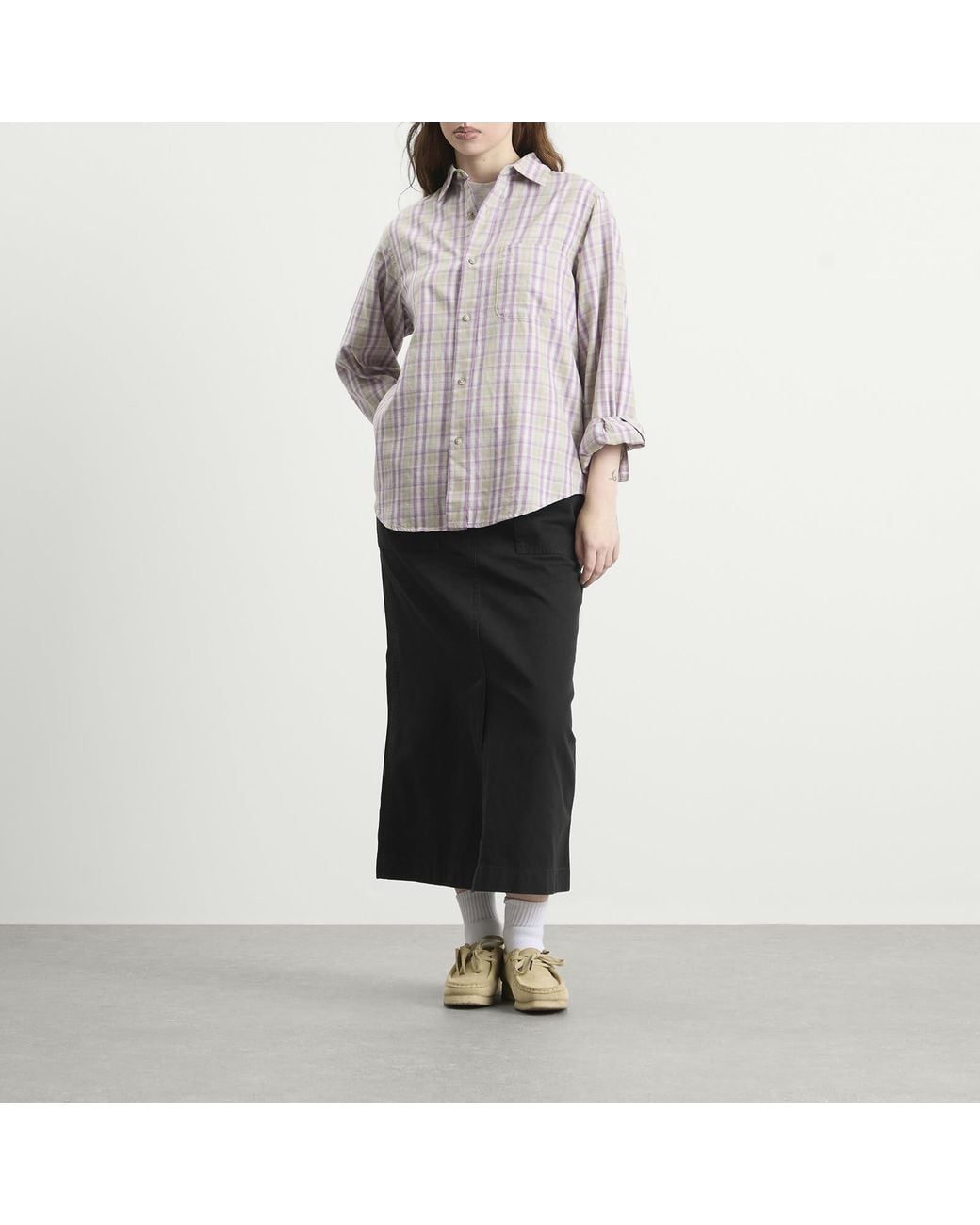 Gramicci Purple Checkered Ombre Shirt