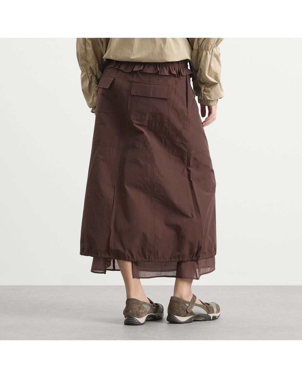 Damson Madder Brown Amber Panel Midi Skirt