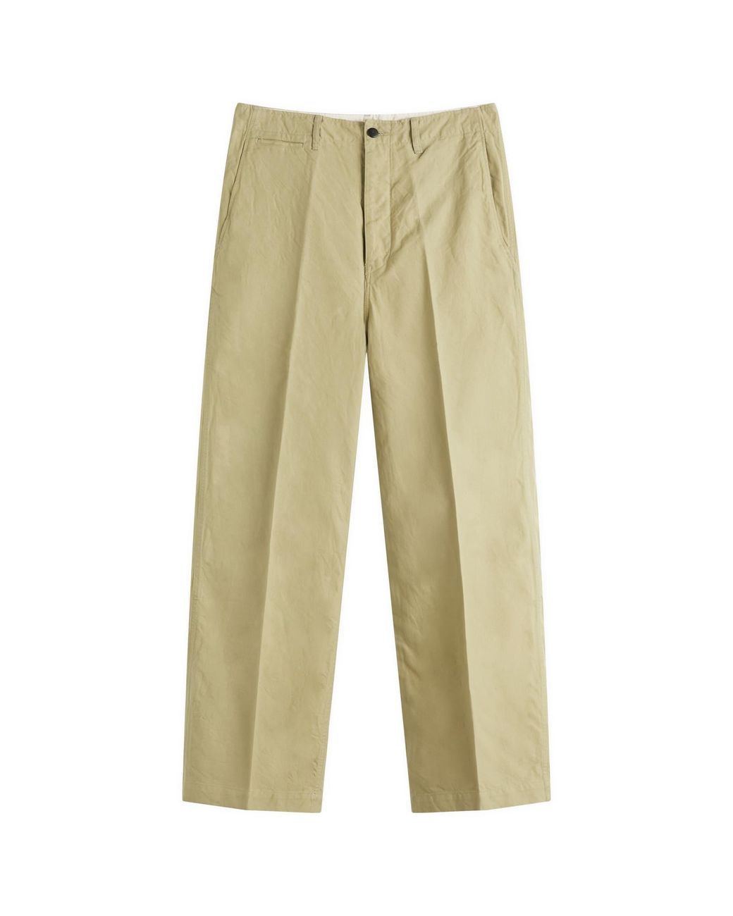 Visvim Wide Leg Chino Trousers in Natural for Men | Lyst