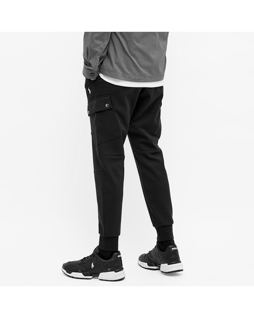 RSQ Mens Fleece Cargo Jogger Sweatpants - BLACK