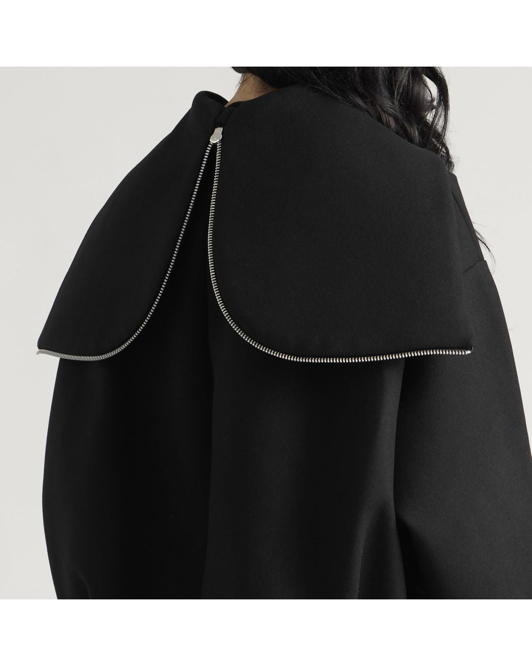 Simone Rocha Black Oversized Split Hood Jacket