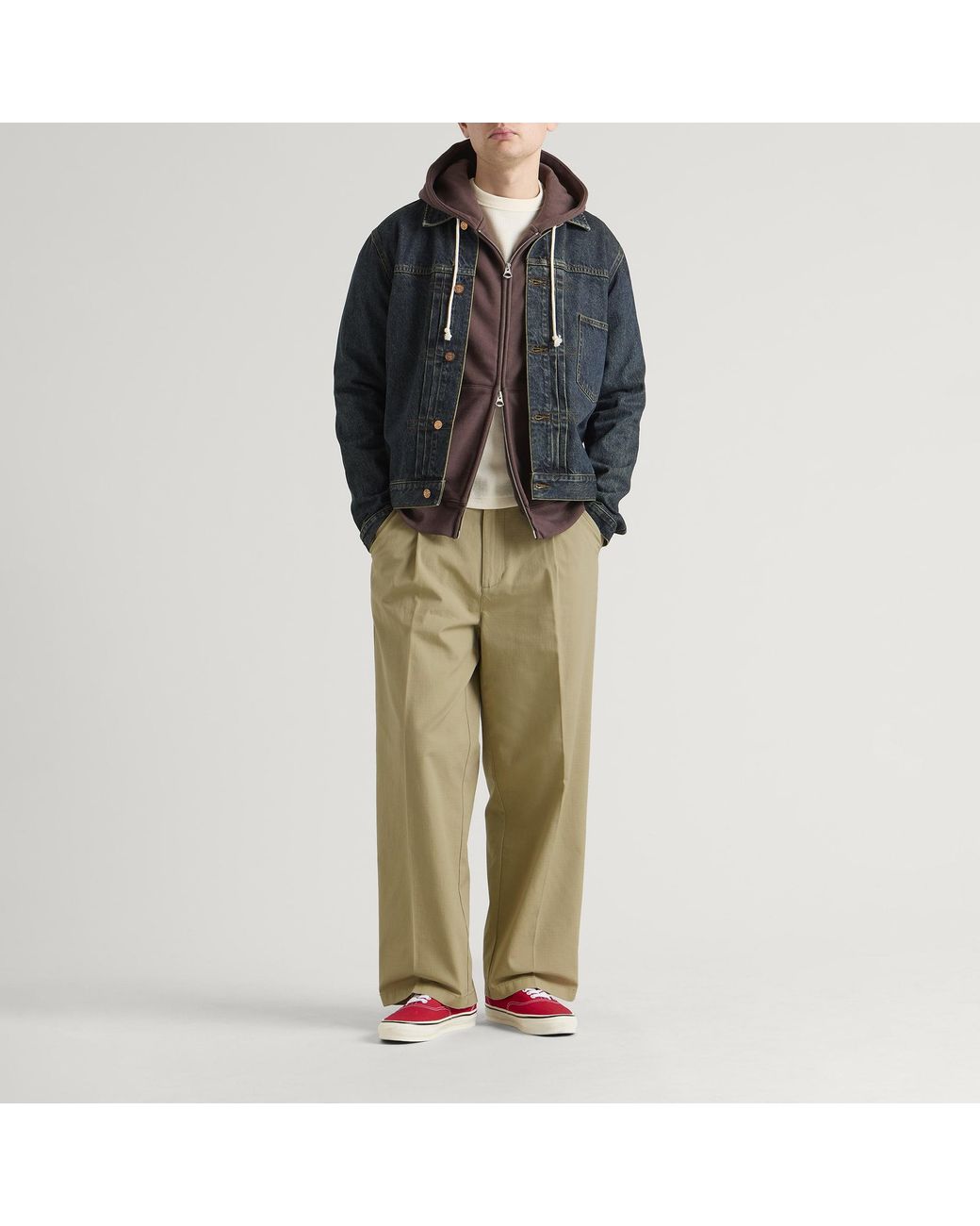 Larriet Natural Onder Pleated Ripstop Trousers for men