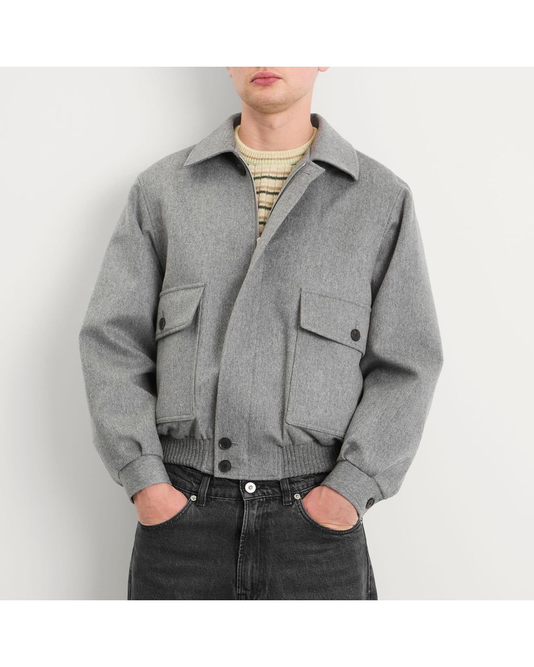 ジャケット・アウター AURALEE cashmere moleskin zip blouson Auralee Cashmere Moleskin Zip Blouson in Top Charcoal Curated at
