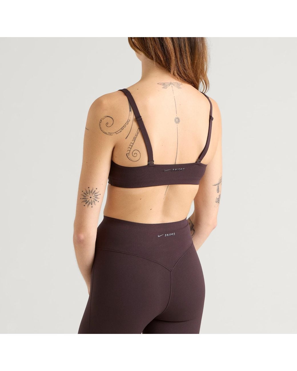 Nike Brown Skims Infinasoft Medium-Support Front Micro Bra