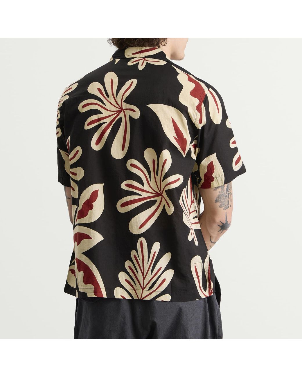Universal Works Black Baja Print Road Shirt for men