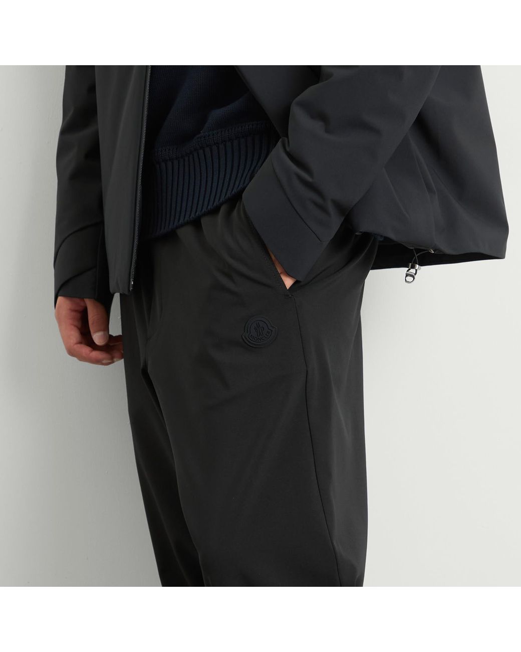 Moncler Black Soft Twill Tech Pant for men