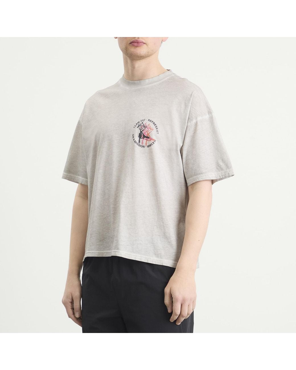 REPRESENT 247 White Torch Crop T-Shirt for men