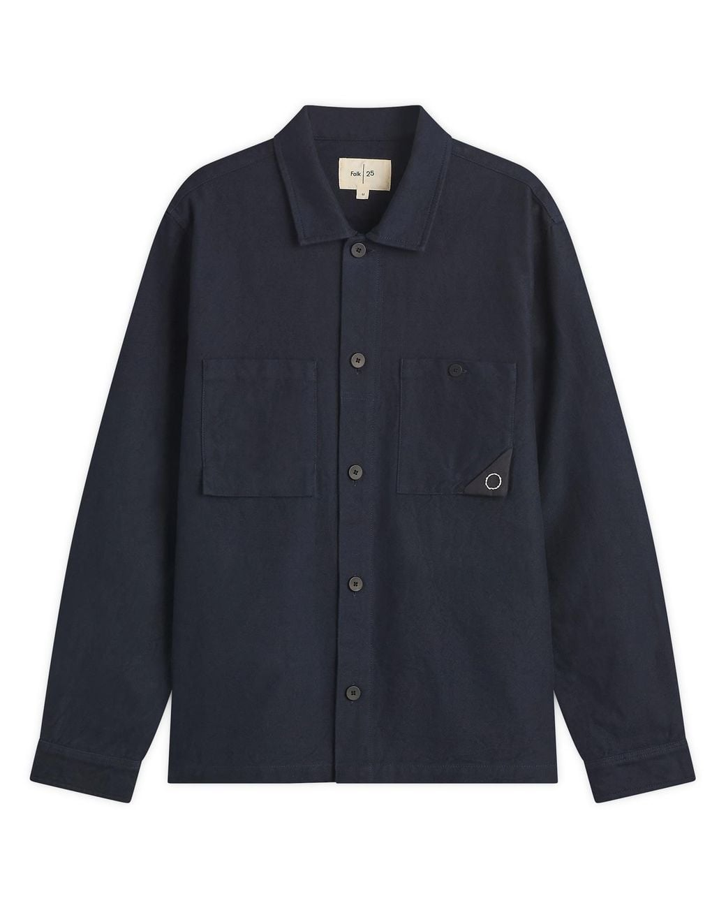 Folk Blue Anniversary Patch Overshirt for men