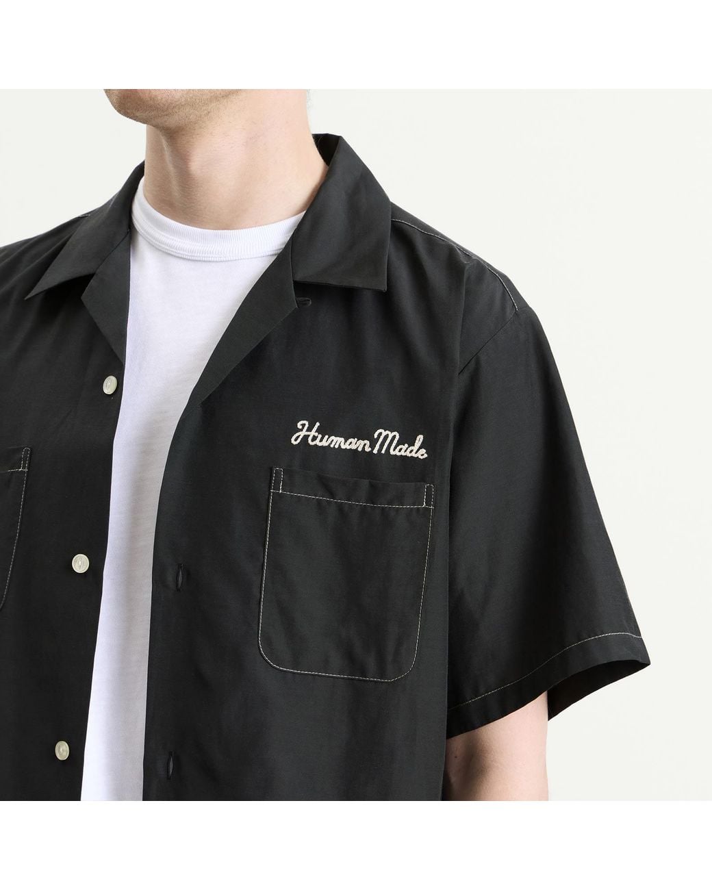 Human Made Black Embroidered Souvenir Shirt for men