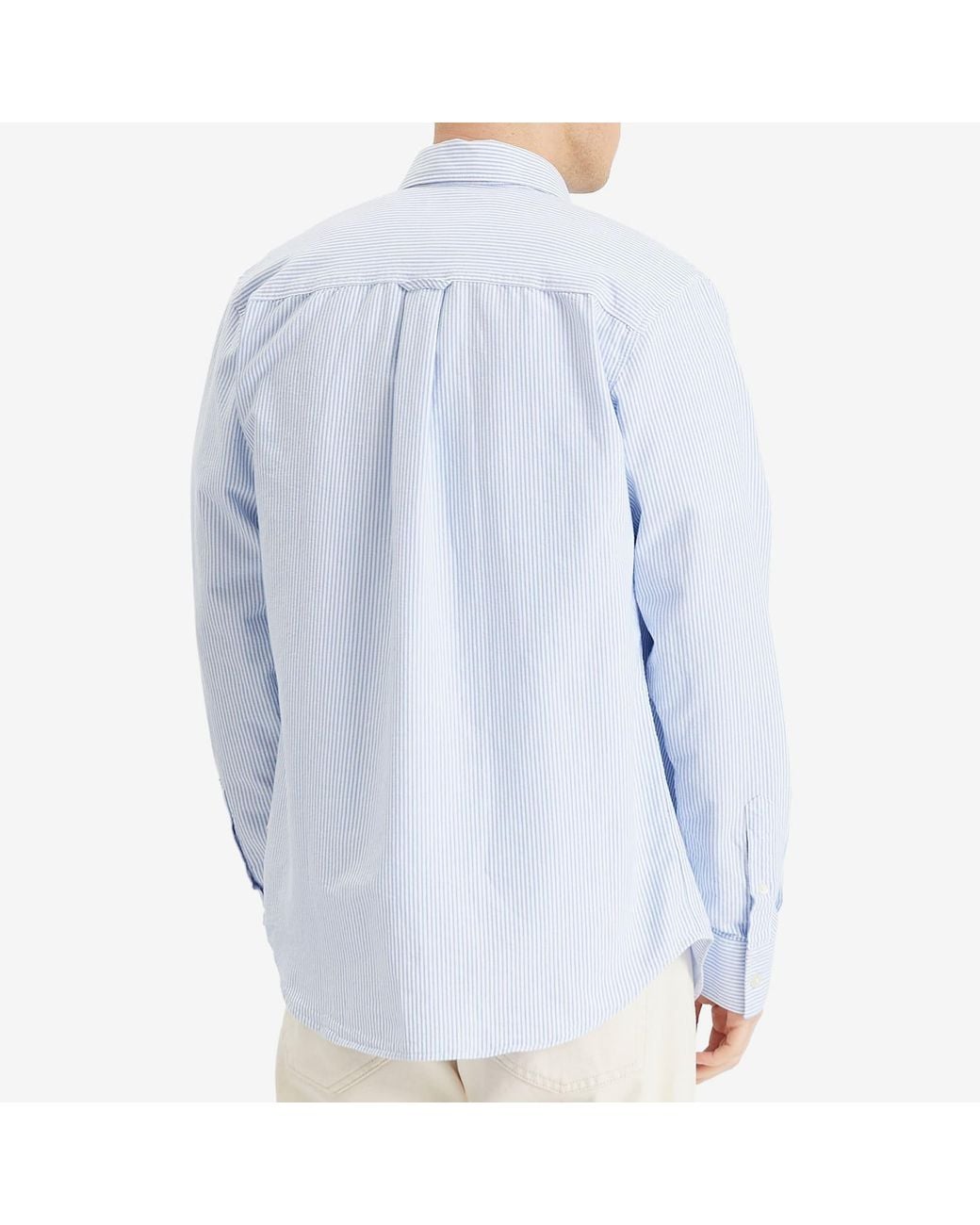 NN07 Blue Colby Logo Oxford Shirt for men