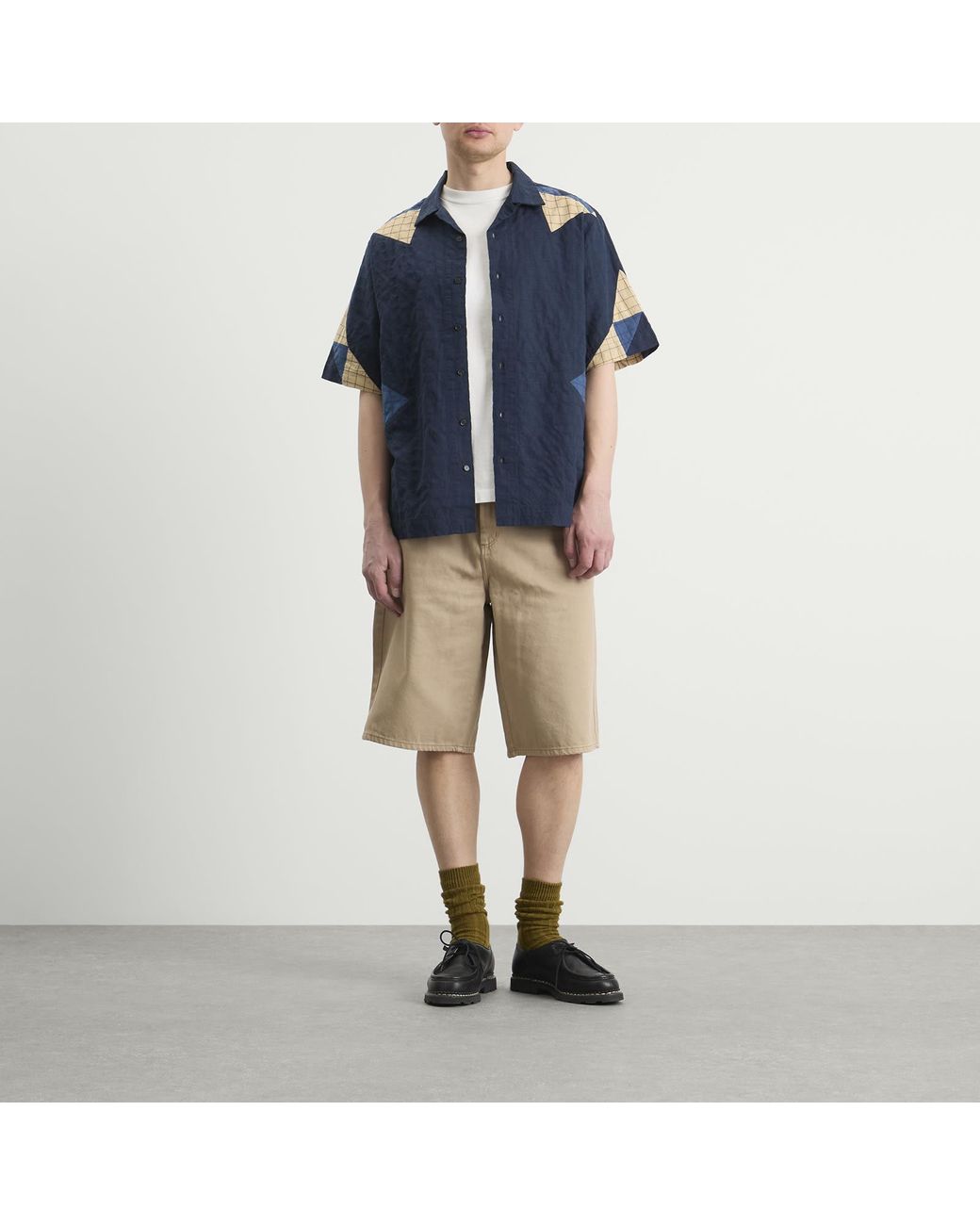 A.P.C. Blue Patchwork Shirt Jacket for men