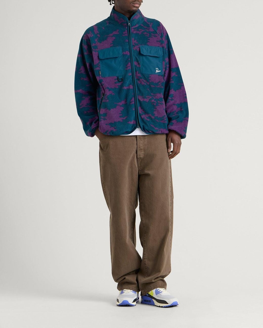 by Parra Darwin Camo Fleece Jacket in Blue for Men | Lyst