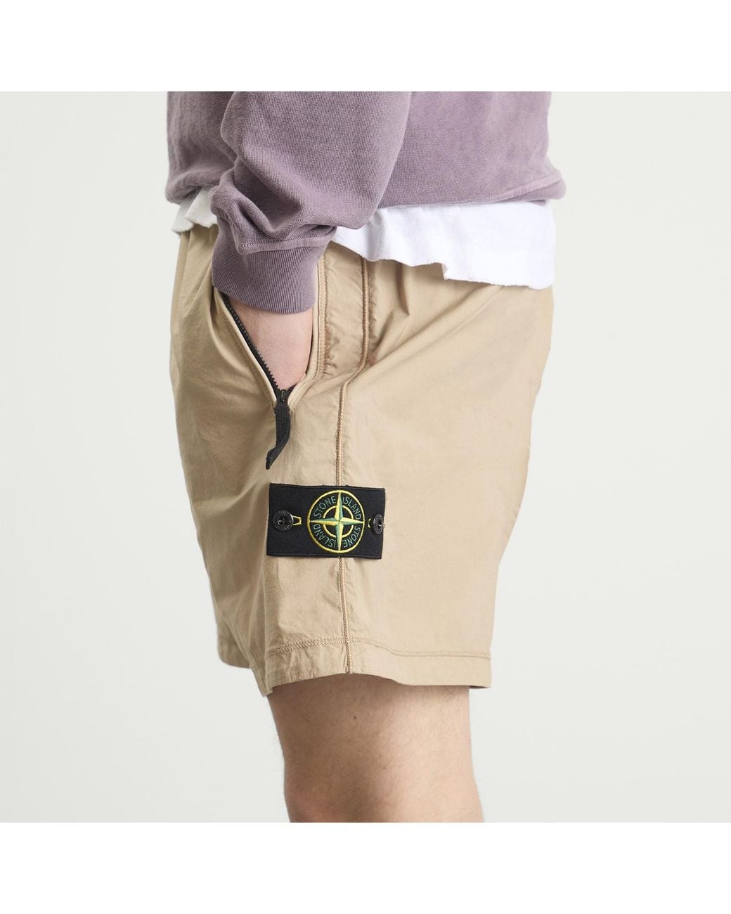 Stone Island Natural Tela Paracadute Shorts for men