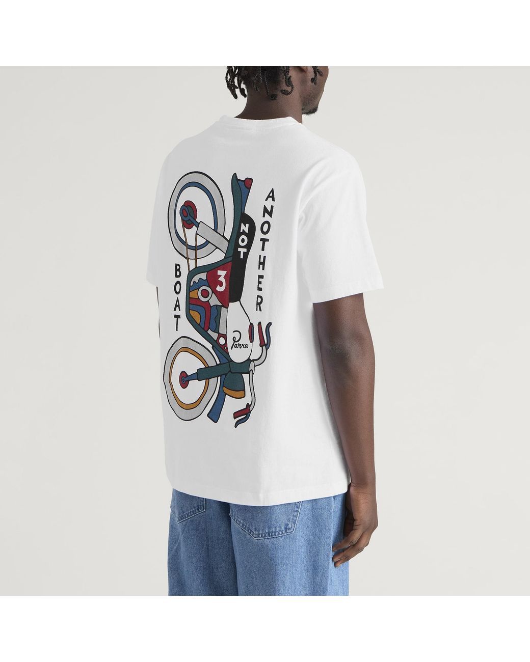 by Parra White Not Another Boat T-Shirt for men
