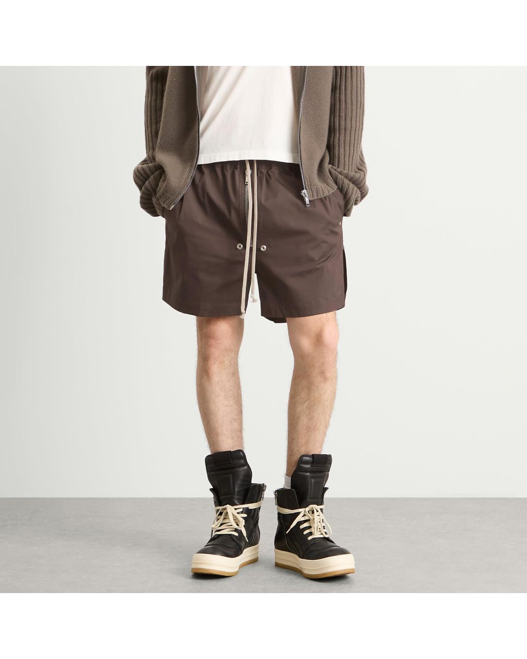 Rick Owens Heavy Cotton Poplin Bela Boxers in Brown for Men | Lyst