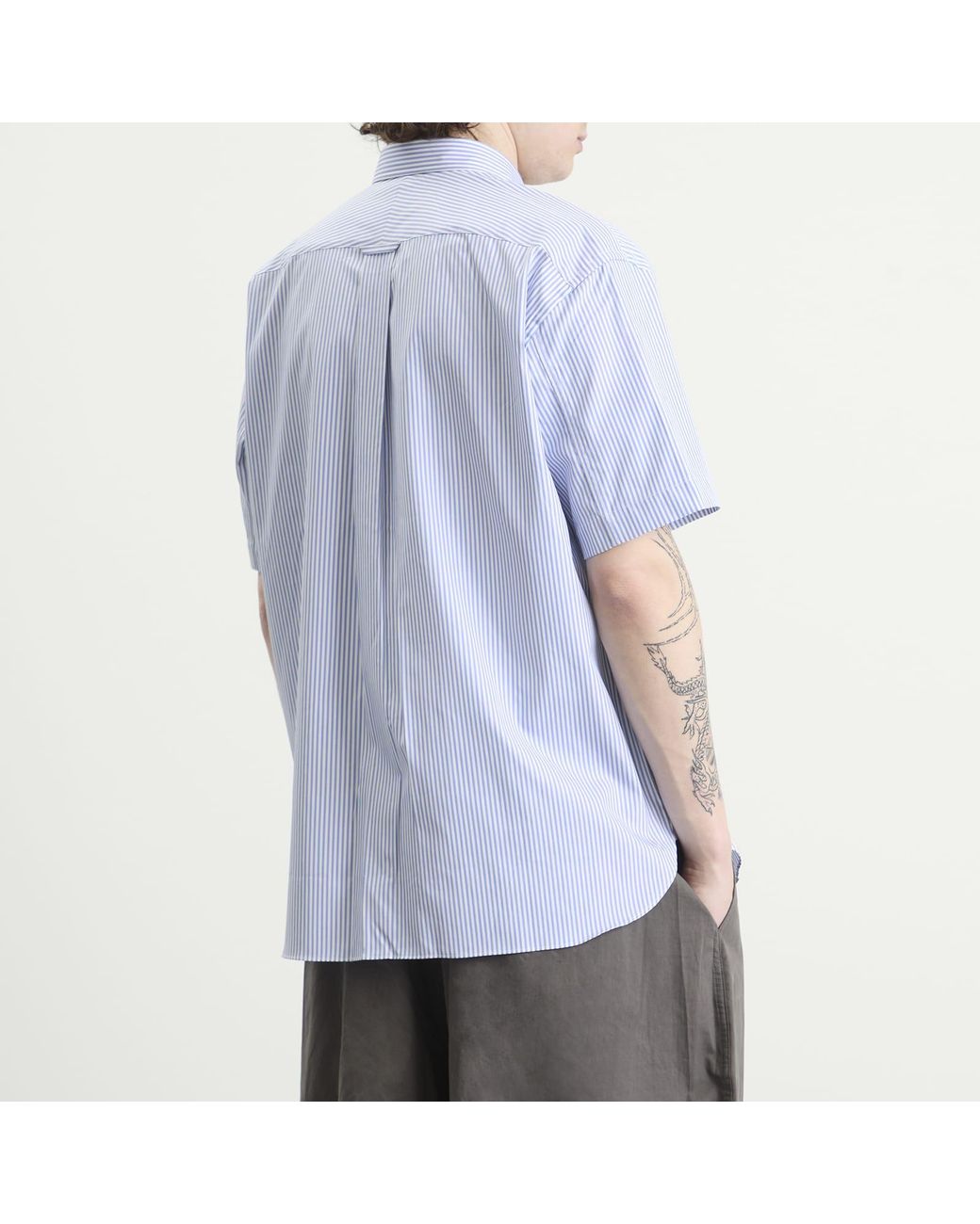 Junya Watanabe Blue Patchwork Mix Short Sleeve Shirt for men