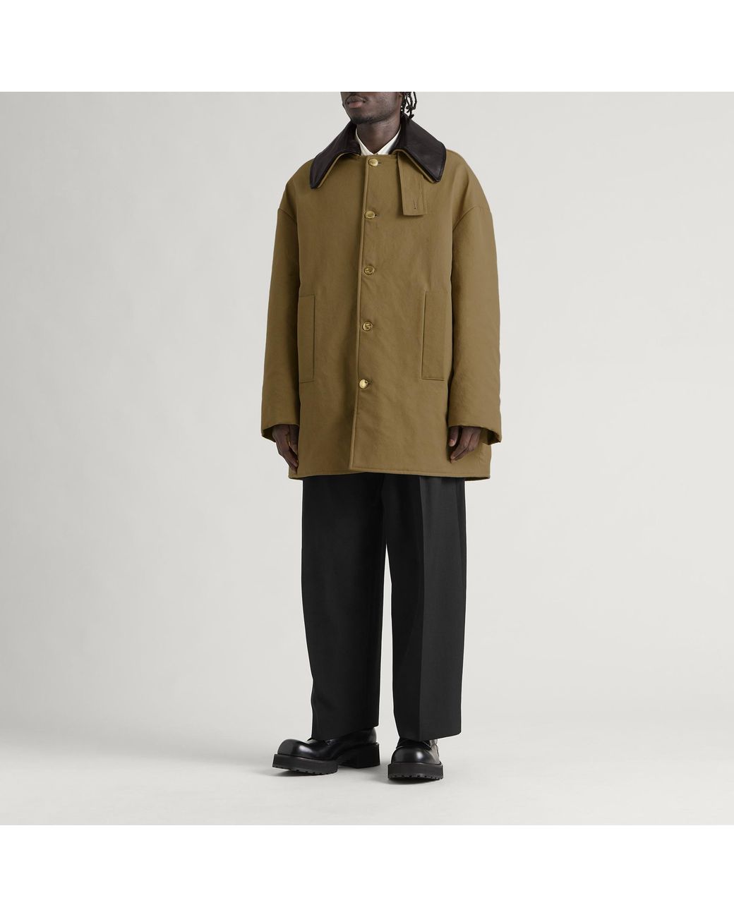 Balenciaga Green Heavy Cotton Short Peacoat for men