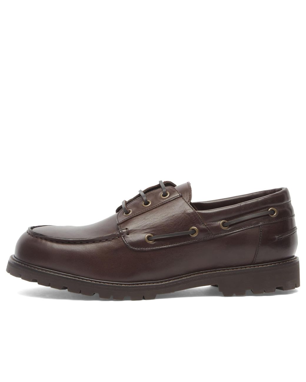 Studio Nicholson Brown Gusto Leather Boat Shoe for men